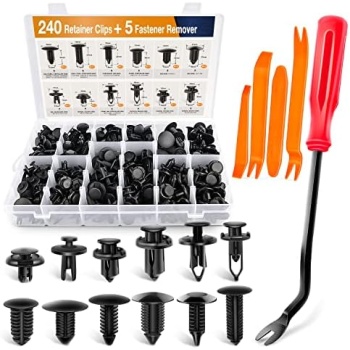 GOOACC 240 Retainer clips+5 fastener Remover Car Plastic Rivets Fasteners Push